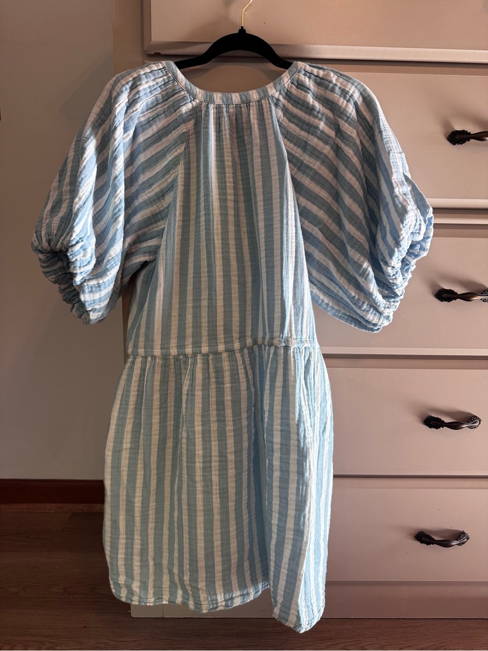 Old Navy Light Blue and White Striped Button-Front Top - Picture 5 of 5